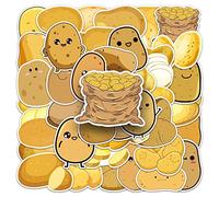 AUCEKO Pack of 50 Potatoes Sticker Pack Potato Sticker Set Waterproof Vinyl Stickers for Laptop Children Cars Motorcycle Bicycle Skateboard Luggage Suitcase Computer Sticker Graffiti Decal