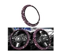 AUCELI Bling Car Steering Wheel Cover, Crystal Diamond Rhinestones Anti-Slip Breathable Soft Automotive Steering Wheel Protector for Women, 15 Inch Universal for SUV, Truck, RV（Pink）