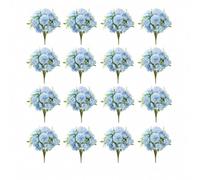 Aucenix Artificial Peony Flowers Blue, 8 Bundles Realistic Faux Silk Peonies Bouquet for Vase Arrangements, Bridal Bouquets, Wedding Table Centrepieces and Home Decor (Light blue-16 Pcs)