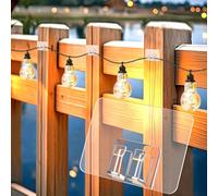 Aucenix Hooks for Outdoor String Lights -Heavy Duty Light Hook with Adhesive Strips Tool-Free Installation Clips for Christmas- Outside Double Hooks for Hanging Lights - Outdoors Sticky Clip (10)