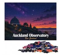 Auckland Observatory New Zealand Night Sky Adult Wooden Jigsaw Puzzle | A screen-free tabletop activity: solo or shared leisure at your own pace.