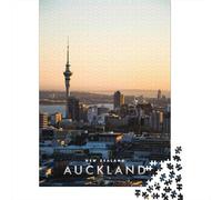 Auckland Skyline 1000 Piece Jigsaw Puzzle, Downtown Architecture at Night, Decorative Artwork, Matte Printed Jigsaw, Birthday Gift for Puzzle Lovers, 52x38cm/1000pcs