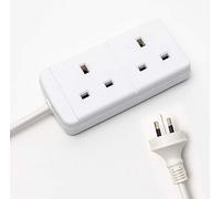 Auckland UK to Australian New Zealand Earthed Type I Grounded Travel Plug 2 Sockets 1 M Lead