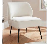 auckland velvet accent chair with black legs - natural