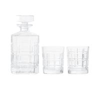 Orsina Decanter With 2 Tumblers, Modern 850Ml Whiskey Decanter & Tumblers, Textured Barware Jug, Crystal Drinkware