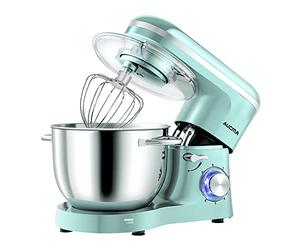 Aucma Stand Mixer, 6.2L Food Mixer, Electric Kitchen Mixer with Bowl, Dough Hook, Wire Whip & Beater (6.2L, Blue)