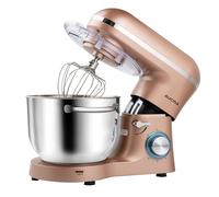 Aucma - Stand Mixer, 6.5-QT 660W 6 Speeds Tilting Head Food Mixer, Electric Kitchen Mixer with Dough Hook, Wire Whip and Whisk (6.5QT, Champagne)