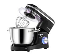 Aucma Stand Mixer, 6.2L Food Mixers for Baking, Electric Kitchen Mixers with Bowl, Dough Hook, Wire Whip & Beater (6.2L, Black)