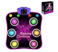 Aucrsozk Kids Dance Mat for 3 4 5 6 7 8+ Year Old with Bluetooth, Light up Music Dance Mats Toys with Volume Adjustable, Electronic Dancing Mat with 3 Languages Available for Festive Gift