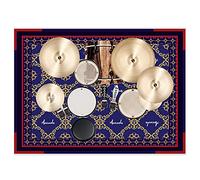 Aucuda Blue Drum Rug 120x180cm Drum Mat Outdoor, Tightly Woven Fabric Cool Drum Set Carpet with Non-Slip Grip Bottom, Electric Drum Accessories for Bedroom, Studio, Apartment, Soundproof, No Crease.