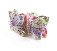 Aucuda Lavender Scented Sachets for Wardrobe and Drawers, 4 Packs Wardrobe Fresheners, Hand-Made Lavender Bags for Clothes, New Year Gifts, Drawer Scented Sachets Air Freshner for Room,Bathroom,Car