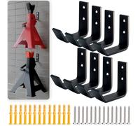 Aucuqu 8 Packs Jack Stands Wall Mount Organizer, Heavy Duty Stainless Steel Holder Hook Fits 2 & 3 & 5 & 6 Ton Jack Stands