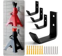 Aucuqu Jack Stands Wall Mount Organizer, Heavy Duty Stainless Steel Holder Hook Fits 2 & 3 & 5 & 6 Ton Jack Stands - 4 Packs