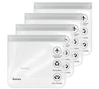 Aucuu 4Pcs Clear Travel Toiletry Bag, Airport Security Liquids Bags Travel Accessories, 20 x 20cm TSA Approved Makeup Bags, Holiday Essentials for Travel Holiday for Women/Men (Grey)