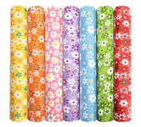 Aucuu 7PCS Fat Quarters Fabric Bundles, 50cm x 50cm Fabric Bundles, Quilting Cotton, Bundle Quilting Craft FA-BRIC, Precut Easter & Spring Cotton FA-BRIC for DIY Crafts, Sewing, Patchwork, Home Décor