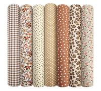 Aucuu 7PCS Fat Quarters Fabric Bundles, 50cm x 50cm Fabric Bundles, Quilting Cotton, Bundle Quilting Craft FA-BRIC, Precut Easter & Spring Cotton FA-BRIC for DIY Crafts, Sewing, Patchwork, Home Decor