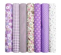 Aucuu 7PCS Fat Quarters Fabric Bundles, 50cm x 50cm Fabric Bundles, Quilting Cotton, Bundle Quilting Craft FA-BRIC, Precut Easter & Spring Cotton FA-BRIC for DIY Crafts, Sewing, Patchwork, Home Decor