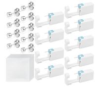 Aucuu 9 Pack Ear Piercing Gun, Painless Self Ear Piercing Kit, Safety Asepsis Earring Ear Stud Gun Kit Tool with 9 Ear Studs for Girls Women Men, White