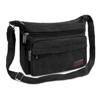 Aucuu Canvas Messenger Bag, Mens/Women Shoulder Bag, Canvas Crossbody Bag with Multi Pockets, Lightweight Casual Travelling Bag Mens Gift, for Outdoor Fishing Camping Hiking Travel Working Daily Use