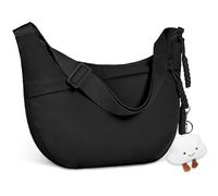 Aucuu Crescent Bag, Nylon Half Moon Bags, Dumpling Bag, Portable Crescent Purse Hobos Crossbody Bag Nylon Crossbody Bags with 1 Cloud Pendant & Adjustable Strap for Work School Travel