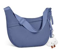 Aucuu Crescent Bag, Nylon Half Moon Bags, Dumpling Bag, Portable Crescent Purse Hobos Crossbody Bag Nylon Crossbody Bags with 1 Cloud Pendant & Adjustable Strap for Work School Travel
