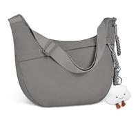 Aucuu Crescent Bag, Nylon Half Moon Bags, Dumpling Bag, Portable Crescent Purse Hobos Crossbody Bag Nylon Crossbody Bags with 1 Cloud Pendant & Adjustable Strap for Work School Travel