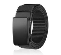 Aucuu Men's Ratchet Belt, 155CM Casual Web Belt, with Automatic Slide Buckle, 1.5 inch/3.8CM Width Adjustable Canvas Fabric Nylon Belt, Suitable for Jeans, Casual Pants, Suit Trousers