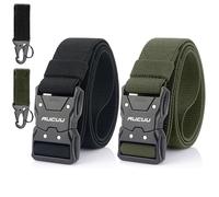 Aucuu Quick Release Tactical Belt, 2pcs Tactical Belts for Men, Military Work 1.5" Web Hiking Belt, Nylon Canvas waist band,Military Hiking Belt,Adjustable Nylon Fabric Belts with Quick Release Buckle