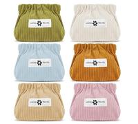 Aucuu self-Closing Spring Storage bag-6pcs-milk White+Light Blue+Grass Green+Peach Pink+Coffee+Apricot
