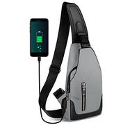 Aucuu Sling Bag Men, Sling Bag, Oxford Cloth Crossbody Bag with USB Charging Port, Shoulder Bag Waterproof Shoulder Bags Handbag Men for Sports Work Cycling Travel