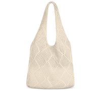 Aucuu Women Knitted Handbags, Retro Hollow Woven Shoulder Bags, Boho Shoulder Bag, Crochet Mesh Tote Bag, Beach Bag for Women, Travel Shopping Handbag for Holiday, Daily Work, Shopping, Travel