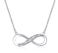 Aucuu Women's Sparkling Infinity Pendant Necklace, Women Necklace with Shiny Cubic Zirconia, Adjustable Infinity Necklace - Luck & Eternity Gifts for Lover/Mum/Girls, 48cm