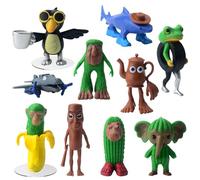 Audasi 10 PCS Tung Tung Tung Sahur Figures, Italian Brainrot Action Figures Set Funny Collectible Figures Tralalero Tralala 3D Printed Desk Toy Creative Shark Monkey and More Toys for Kids Adults