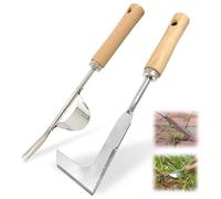 Audasi 2 Piece Weed Remover Tool, Stainless Steel Hand Weeder Tool Weed Remover Uprooting Weeding Tools for Yard Garden Weeding Transplanting and Soil Loosening Removing Moss Dandelion