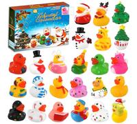 Audasi 24 Pcs Christmas Rubber Duck Advent Calendar 2025, Rubber Ducks Bath Toys 24 Days Christmas Countdown Calendar Novelty Ducks Creative Christmax Gifts for Kids Party Favors Birthday Gift