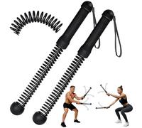 Audasi 2Pcs Cordless Battle Ropes, New Upgraded Weighted Ropeless Battle Ropes Heavy Duty Workout Rope Men Women Arm Exerciser for Indoor Outdoor Home Gym Office Strength Workout (Black)