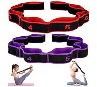 Audasi 2Pcs Resistance Bands, 8 Section Dance Stretching Belt Pilates Pull Strap Fitness Resistance Band with Number Yoga Stretching Bands Stretch Straps for Yoga Pilate Fitness