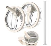 Audasi 2pcs Tumbler Flip Straw Lid Replacement Leakproof Lid for Stanley Cup 40oz Reusable Tumbler Cover Flip Straw Accessories (White)