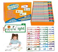 Audasi 30 Read and Rhyme Flip Books,Word Family Bulid Books Letter Sounds Flash Cards ABC Vocabulary Flash Cards Interactive Phonics Flip Book Educational Reading Games for Kids
