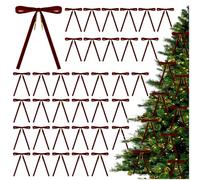 Audasi 36 Pcs Velvet Christmas Tree Bows, Velvet Bows for Christmas Tree Red Velvet Bows Vintage Ribbon Bow for Christmas Tree Wreath Tie for Home Indoor Decor Outdoor Decorations Self(Burgundy)