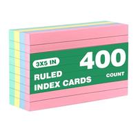 Audasi 400Pcs Flash Cards, 3x5 Ruled Revision Cards Assorted Colours Record Index Cards for School, Home, Office Learning Note Memo for Daily Tasks Organisation