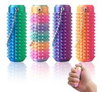 Audasi 4Pcs Little Ouchies Pain Fidget, 3D Printed Pain Stim Fidget Toy Spiky Grippie Stim Keychain Sensory Toy for Stress Relief and Focus Unique Sensory Fidget Toys for Adults Kids