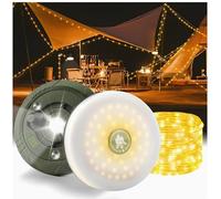 Audasi 66FT/20M Retractable Camping String Lights Reel, Portable Stowable Strip Light with 8 Modes 2-in-1 Camping Lanterns for Outdoor Campsite Awning Bedroom Backyard Patio Party Festival Decor