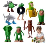Audasi 8 PCS Tung Tung Tung Sahur Figures, Italian Brainrot Action Figures Set Funny Collectible Figures Tralalero Tralala Desk Toy Creative Shark Monkey and More Toys for Kids Adults