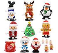 Audasi 9 Piece Christmas Wind Up Toy, Funny Jumping Xmas Gift Novelty Clockwork Toy Walking Wind up Spring Toys Assortments Christmas Stocking Stuffers Party Bag Fillers for Kids Boys and Girls