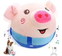 Audasi Active Moving Pet Plush Toy Interactive Dog Toys for Boredom Bouncing Piggy Dog Toy Shaking Talking Dog Ball for Dogs Cats Pets Washable Cartoon Pig Squeaky Plush Dog Toy