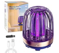 Audasi Bug Zapper, Electric Fly Zapper Mosquito Killer Lamp Pest Fly Killer with Ultra-Quiet for Indoor and Outdoor UV Light Catcher USB Rechargeable for Travel Living Room Bedroom Kitchen Backyard