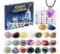 Audasi Crystal Gemstones Advent Calendar 2025,24 Days Natural Crystals Minerals Fossils Advent Countdown Calendar National Geographic Rock Collection Gift for Christmas Gemstones for Adults Kids