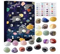 Audasi Crystal Gemstones Advent Calendar 2025 24 Days Natural Crystals Minerals Fossils Advent Countdown Calendar National Geographic Rock Collection Gift Gemstones for Adults Kids
