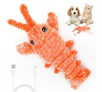 Audasi Cute Interactive Dog Toy, Floppy Lobster Funny Interactive Cat Dog Plush Toys Jumping Moving Dog Toys Wiggly Lobster Dog Toy Electric Simulation Pet Puppy Chew Toys